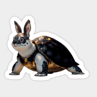 Bunny Turtle in Black and Gold Armor (cropped) Sticker